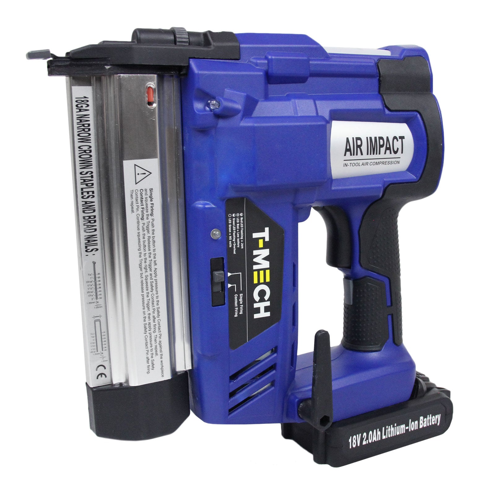 foto del prodotto t mech pistola sparachiodi graffettatrice pneumatica 2 in 1 18v senza fili con batteria lunga durata