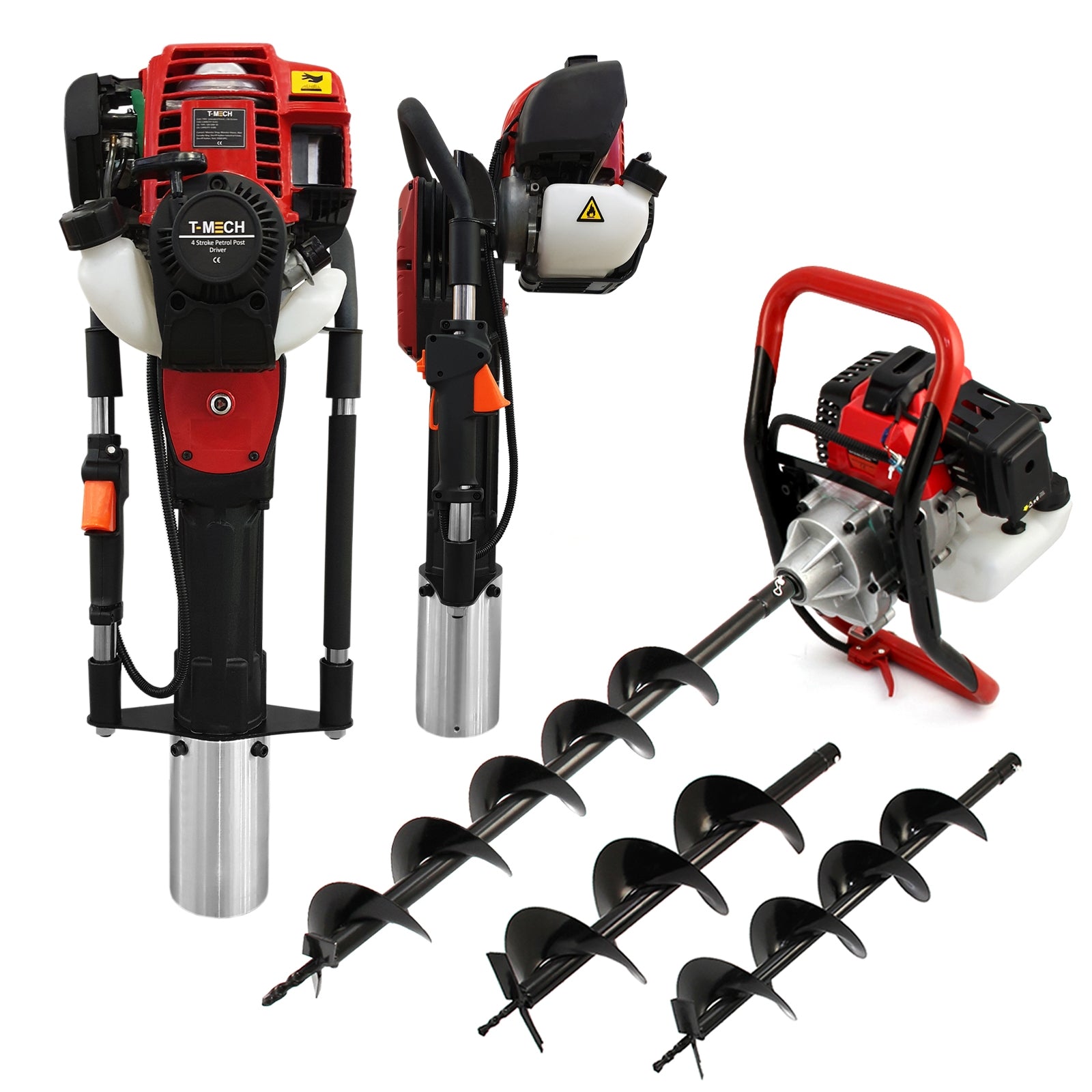 foto del prodotto t mech trivella pesante e battipalo benzina motore 3hp e kit sicurezza
