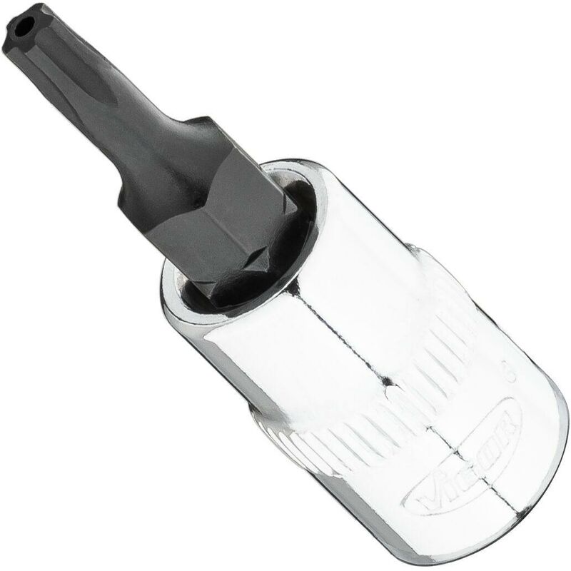 foto del prodotto t plus screwdriver socket v7037 ipr15 attacco quadro, cavo, 1 4 di pollice 6,3 mm profilo interno a 5 punte con perno size t15 h