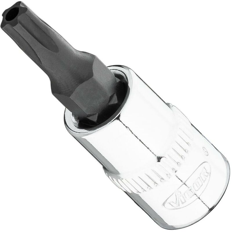 foto del prodotto t plus screwdriver socket v7037 ipr25 attacco quadro, cavo, 1 4 di pollice 6,3 mm profilo interno a 5 punte con perno size t25 h