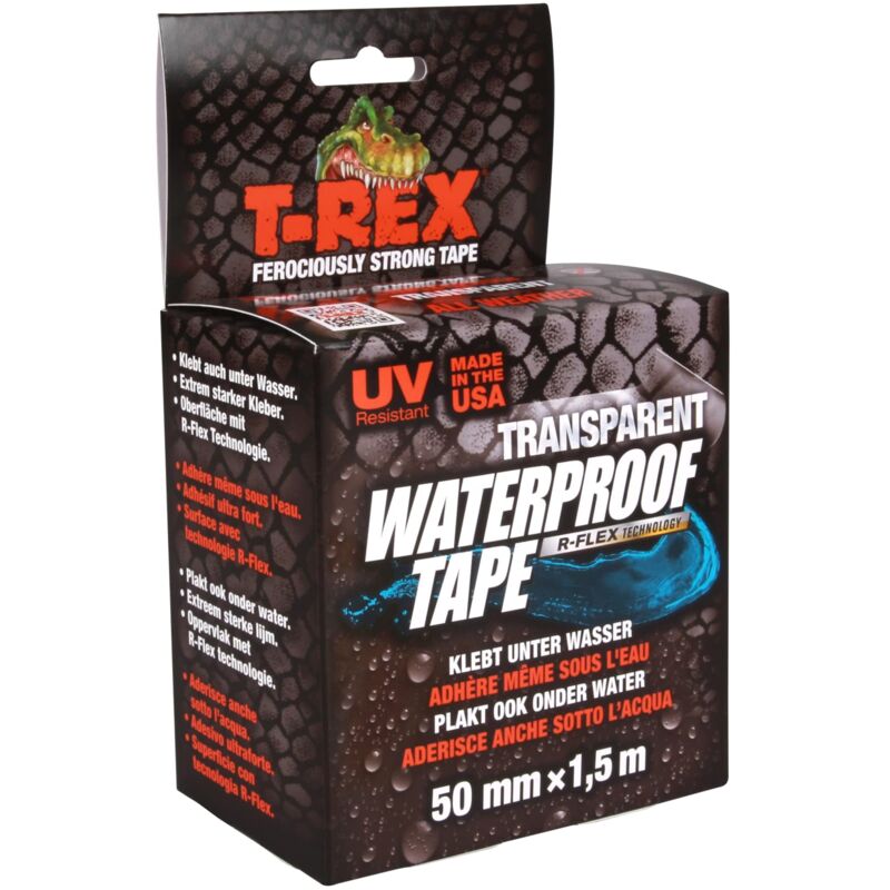 immagine 0 del prodotto t rex waterproof tape transparent nastro armato impermeabile nastro sigillante ideale per piscine ed esterni resistente ai raggi uv e al calore