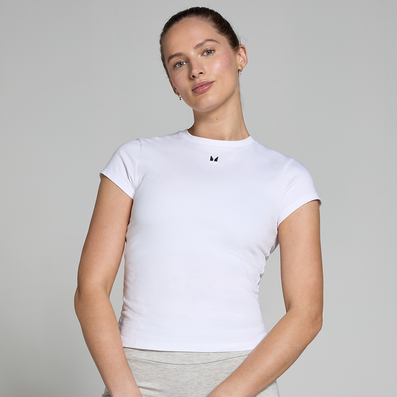 foto del prodotto t shirt a maniche corte aderente mp basics da donna bianca xl