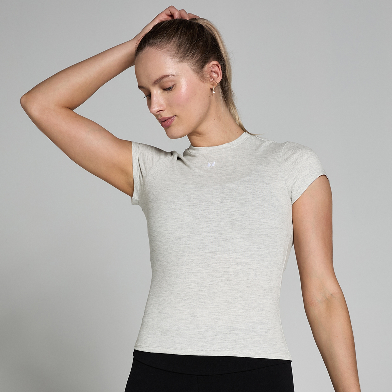 foto del prodotto t shirt a maniche corte aderente mp basics da donna grigio chiaro m lange s