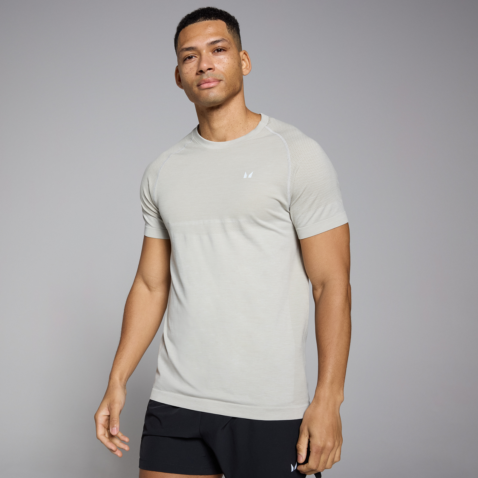 foto del prodotto t shirt a maniche corte senza cuciture mp da uomo sky grey m lange xs