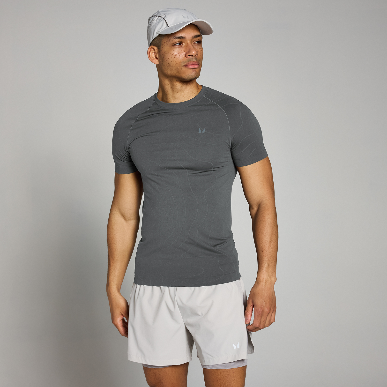 foto del prodotto t shirt aderente senza cuciture mp velocity da uomo grigio scuro s