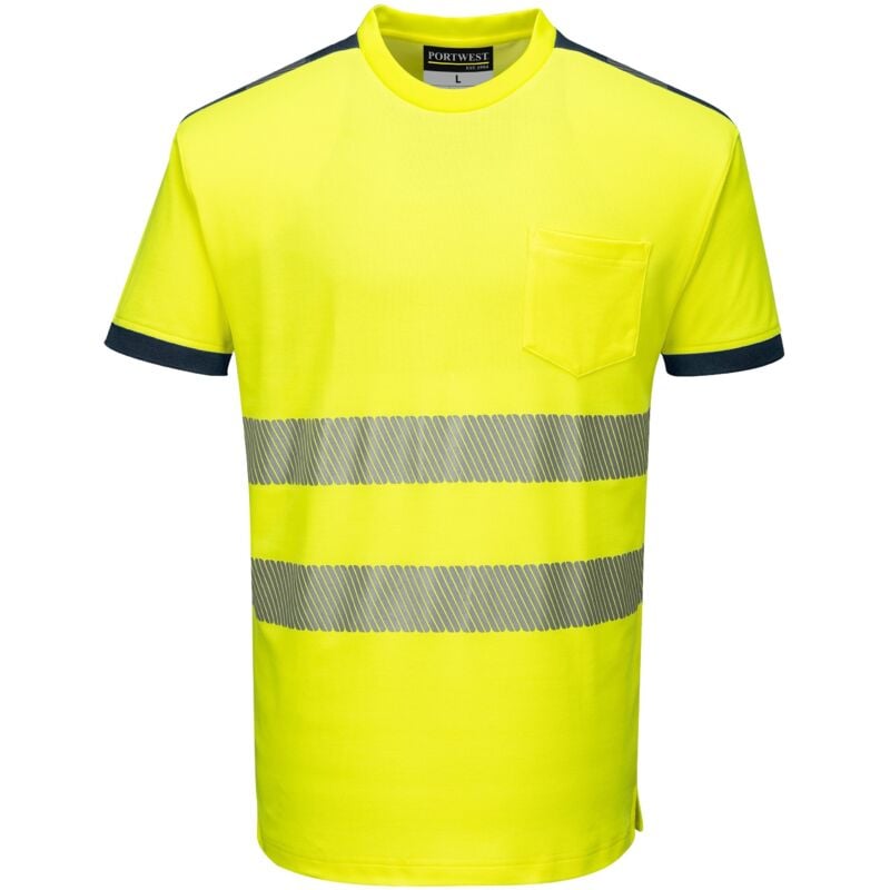 foto del prodotto t shirt alta visibilita vision gialla giallo navy s
