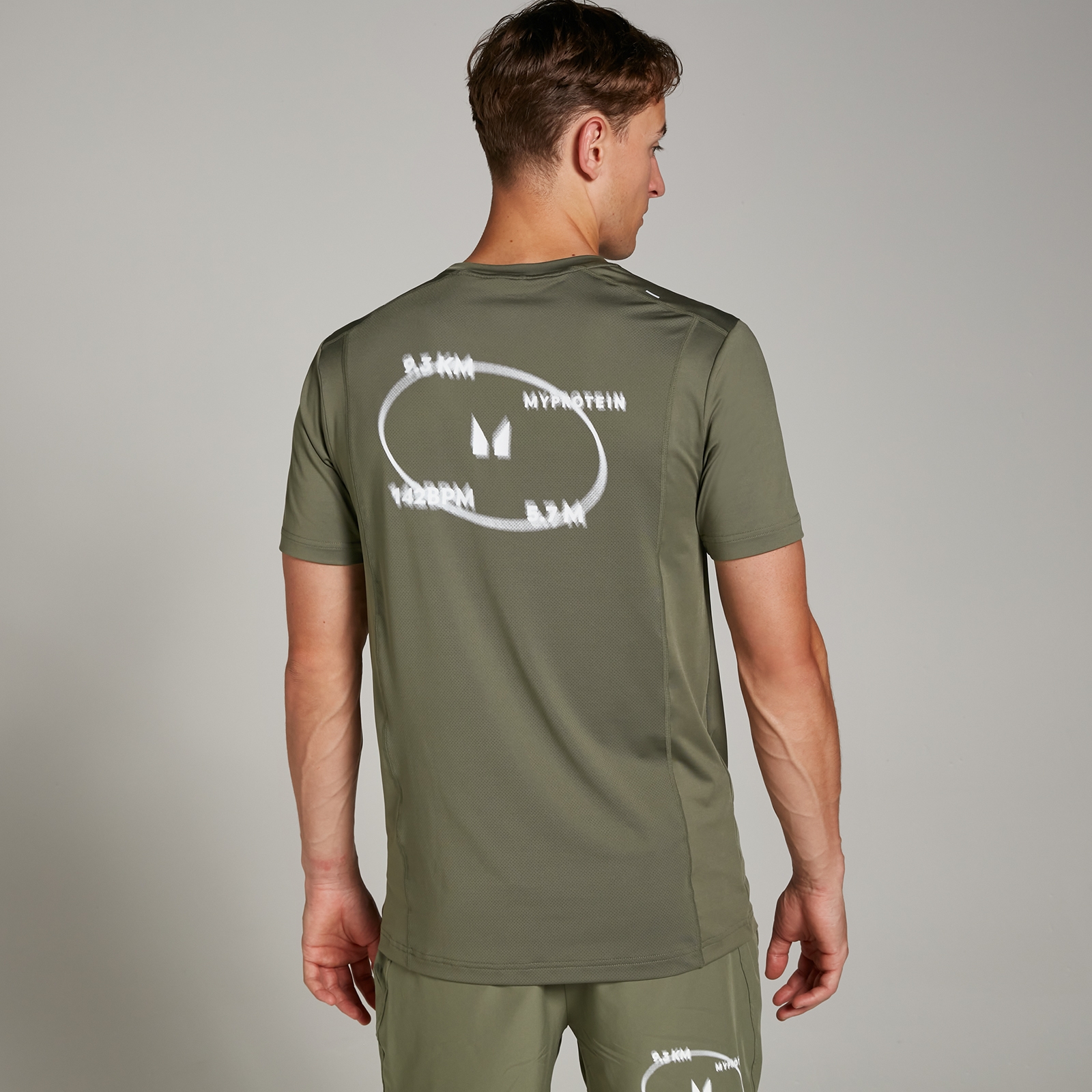 foto del prodotto t shirt con stampa tracking mp velocity da uomo verde oliva xs