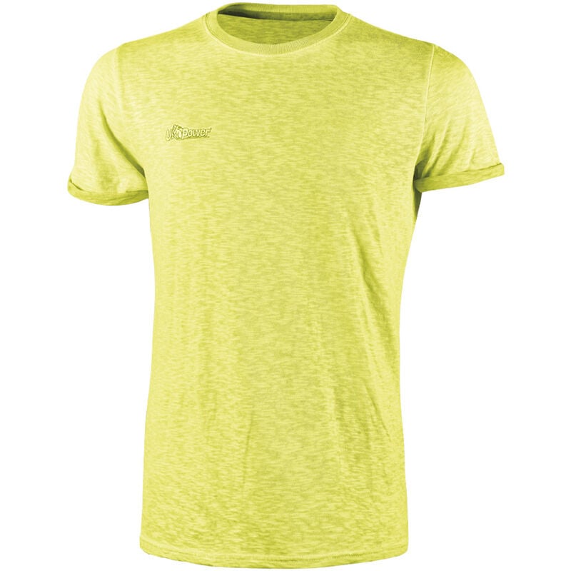 foto del prodotto t shirt cotone fiammato enjoy fluo yellow u power taglia xl