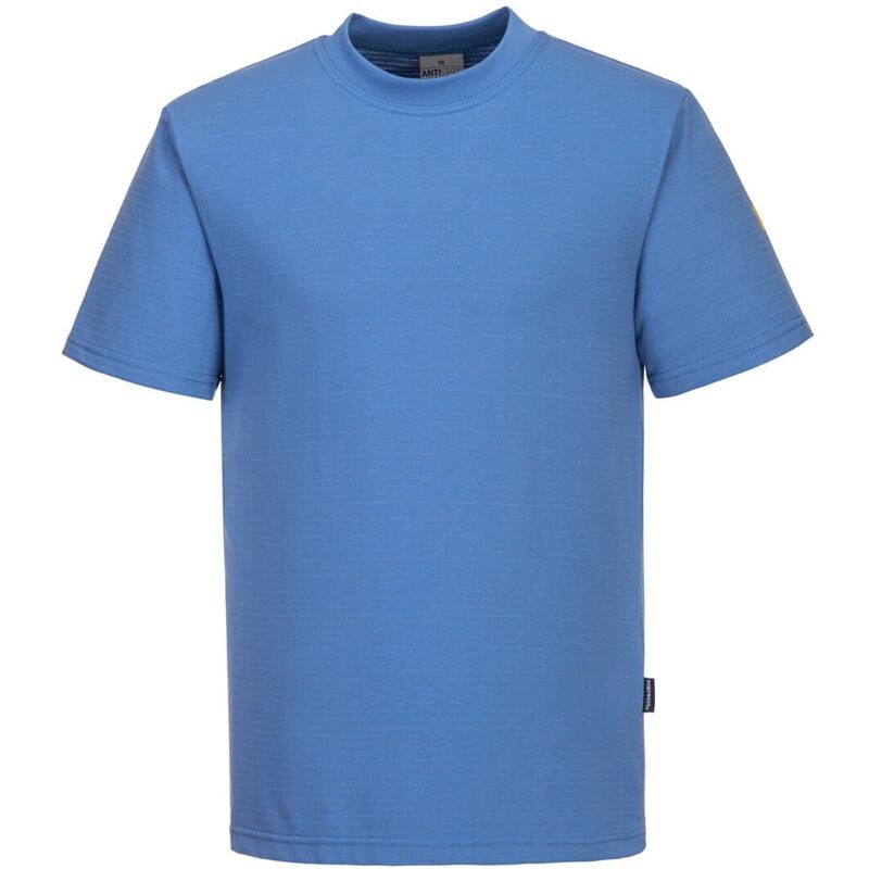 foto del prodotto t shirt da lavoro blu antistatica esd celeste s
