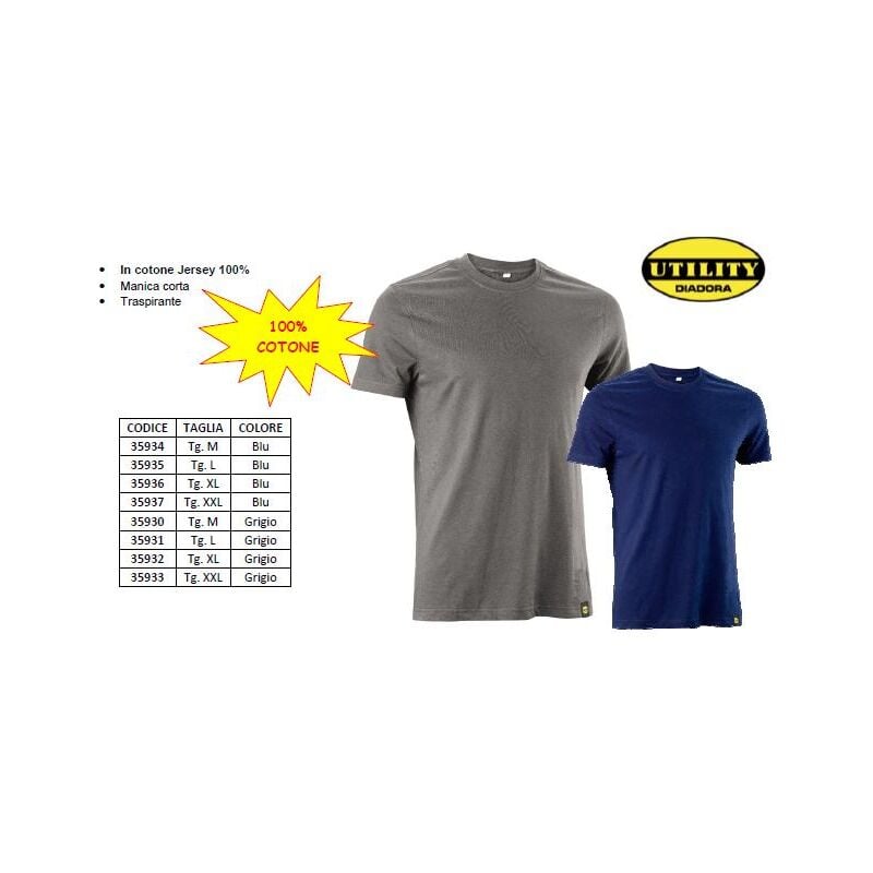 foto del prodotto t shirt maglietta diadora in cotone diverse taglie