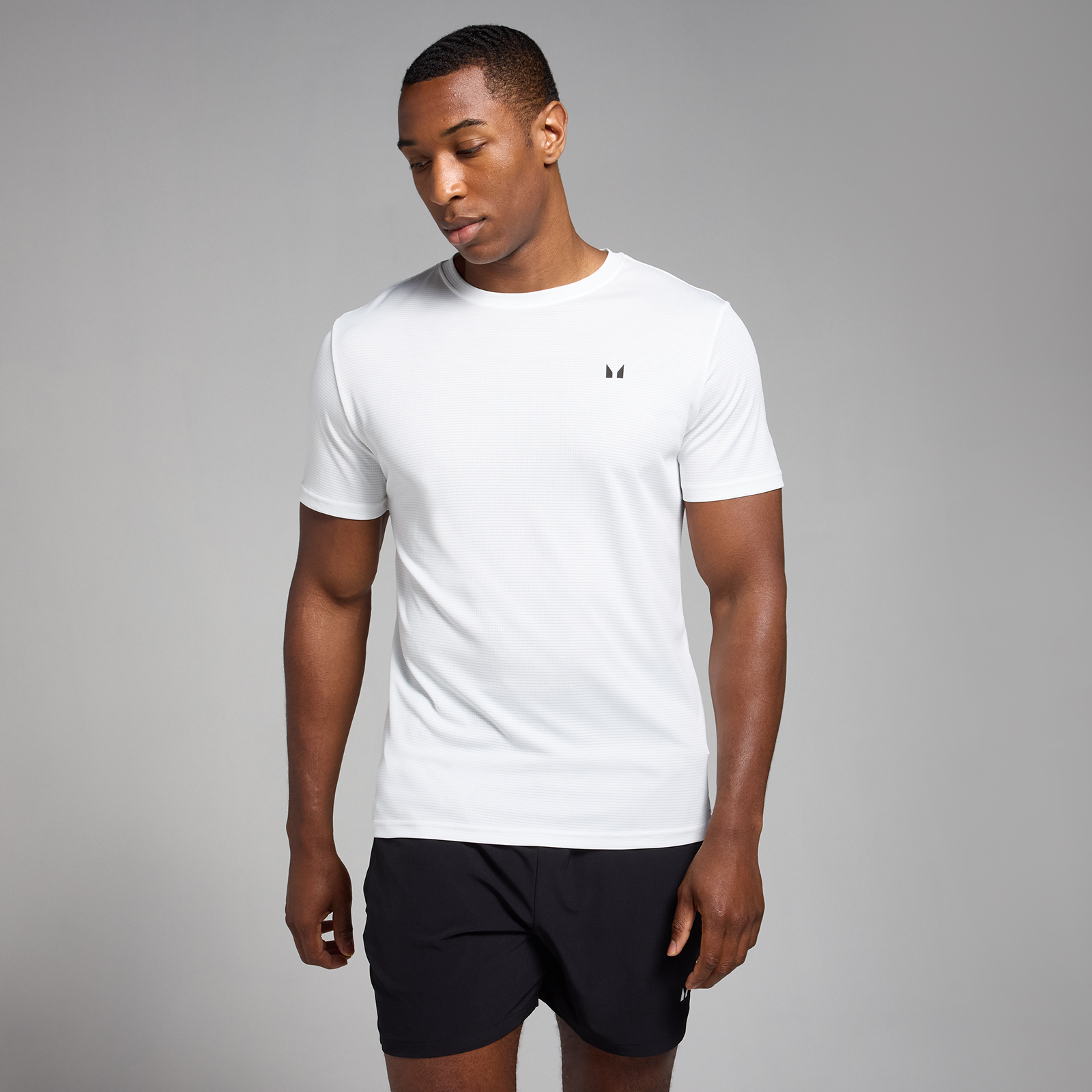 foto del prodotto t shirt sportiva con trama a griglia mp active da uomo bianca m