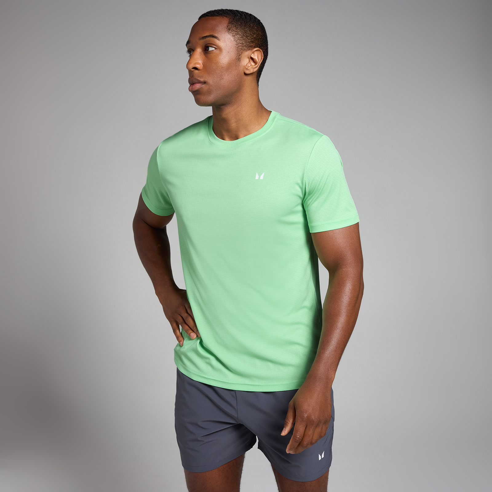 foto del prodotto t shirt sportiva con trama a griglia mp active da uomo menta l