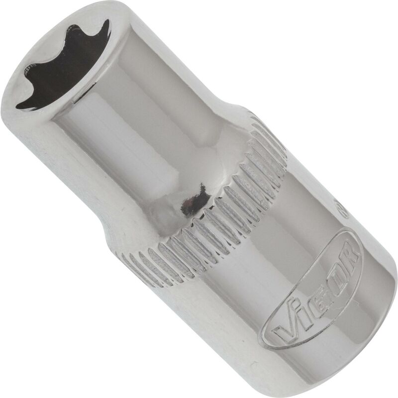 foto del prodotto t socket v2189 attacco quadro, cavo, 1 4 di pollice 6,3 mm profilo esterno torx size e8