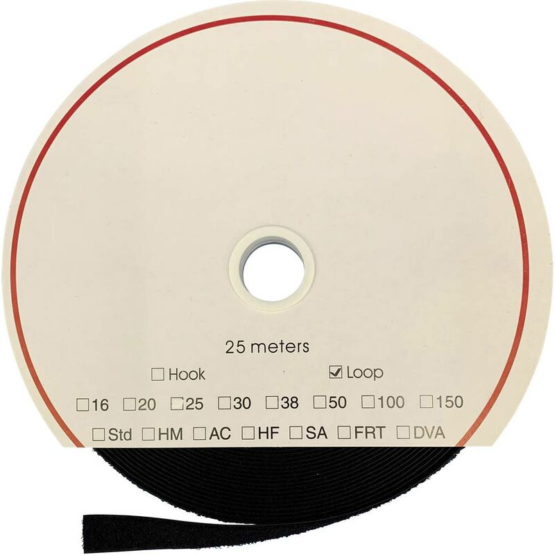 foto del prodotto t0205099990125 nastro a strappo da cucire parte morbida l x l 25000 mm x 50 mm nero 25 m fastech