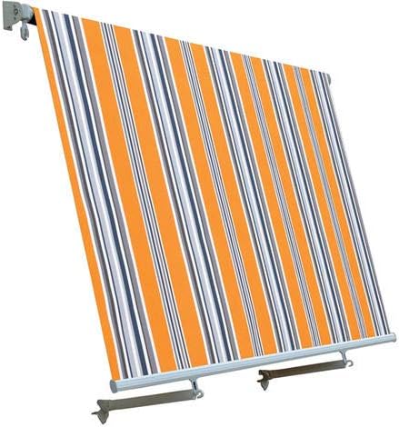 foto del prodotto t1372700 b tenda da sole a caduta con bracci 245x245 cm riga gialla