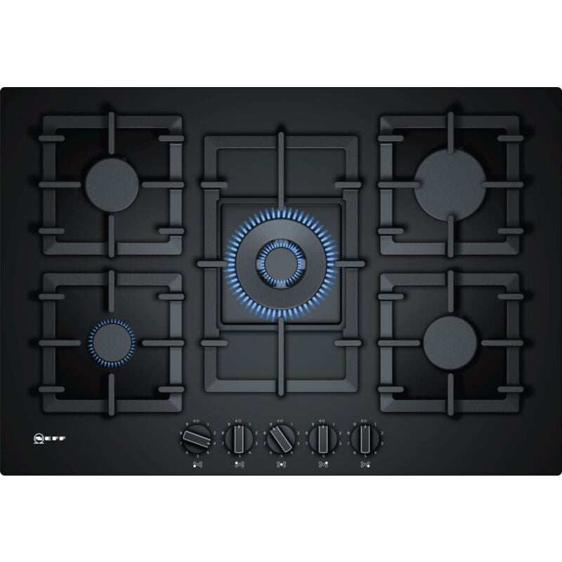 foto del prodotto t27cs59s0. colore del prodotto nero, posizionamento dell apparecchio da incasso, dimensione della larghezza del piano cottura 75 cm. bruciatore