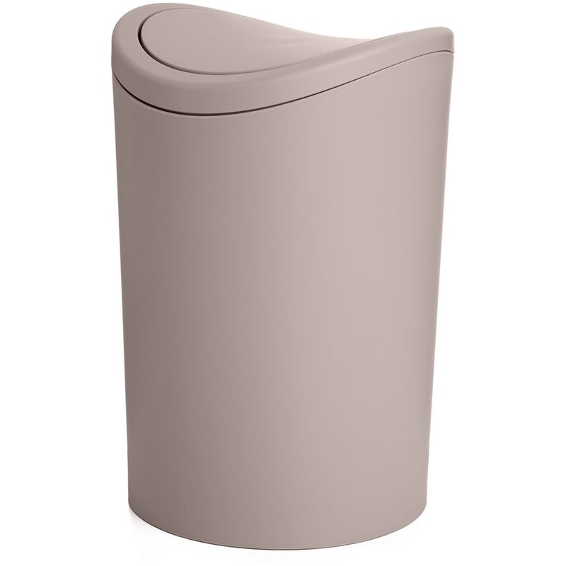 foto del prodotto ta tay cestino rifiuti bagno in polipropilene tortora 6 lt con coperchio basculante