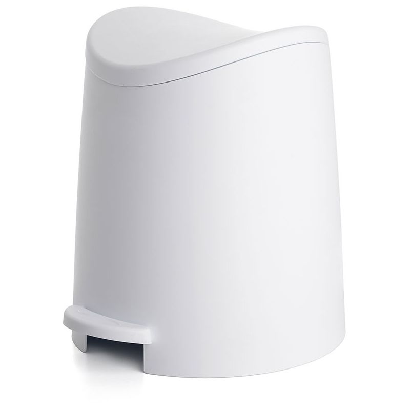 foto del prodotto ta tay pattumiera da bagno moderna colore bianco con pedale e coperchio