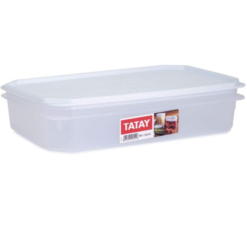 foto del prodotto ta-tay - tatay contenitore per alimenti, ermetico, capacità 2.1l, coperchio a scatto flessibile, senza bpa, adatto al microonde e alla lavastoviglie,