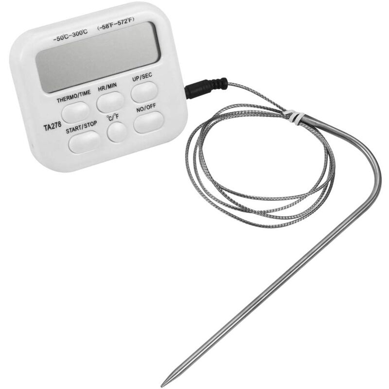 foto del prodotto ta278 grande lcd digitale cibo cottura affumicatore forno bbq termometro orologio timer con sonda utensili da cucina