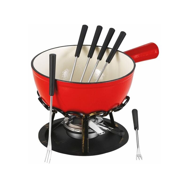 foto del prodotto table cook set fonduta tinta unita rosso scaldino in ferro battuto da 20 cm dsbrgsaf20 tableandcook