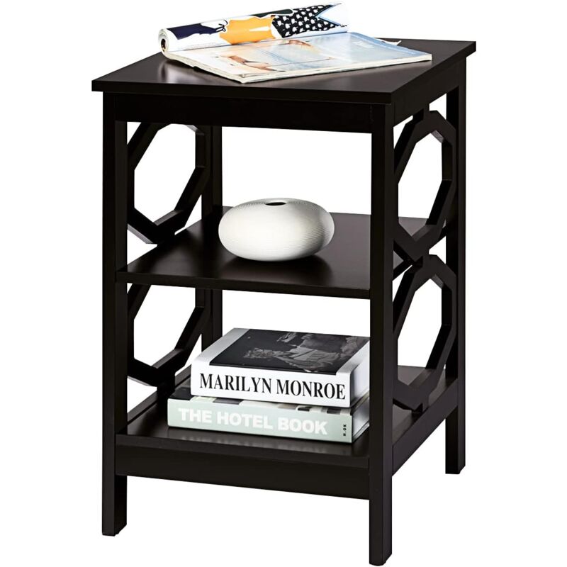 foto del prodotto table de chevet 3 niveaux, table d appoint chevet, table basse simple et contemporain, pour chambre, salon 40x40x61cm, brun costway