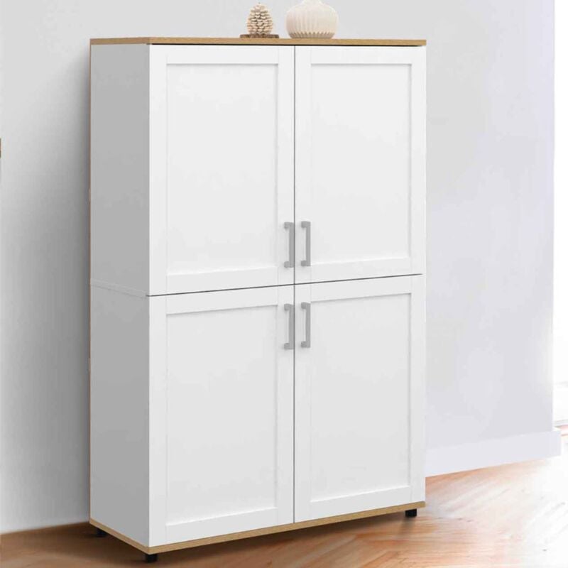foto del prodotto tablero alto de 2 puertas vito blanco y efecto haya h. 125 cm