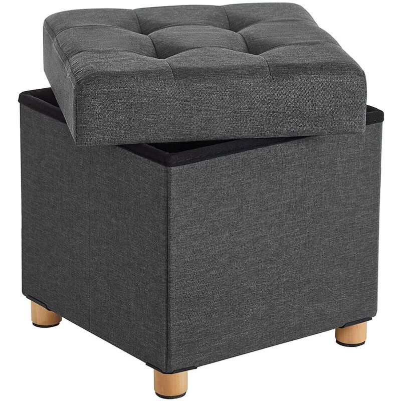 foto del prodotto tabouret de rangement sur pieds, pliable l38 cm gris