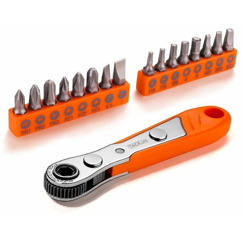 foto del prodotto tacklife mini cacciavite a cricchetto da 17 pezzi con attacco da 1 4 hrsb1a