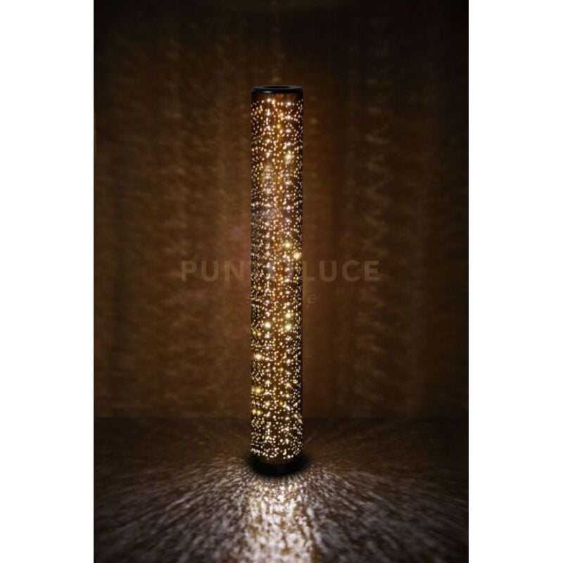 foto del prodotto taco piantana led 8w 800lm, 3000k tessuto forato nero e oro h.103cm