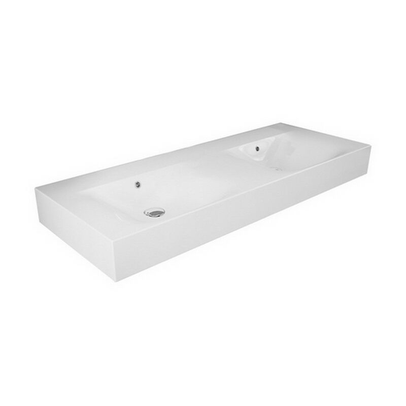 foto del prodotto tacoshop doppio lavabo sospeso l120 cm serie des senza foro per rubinetto