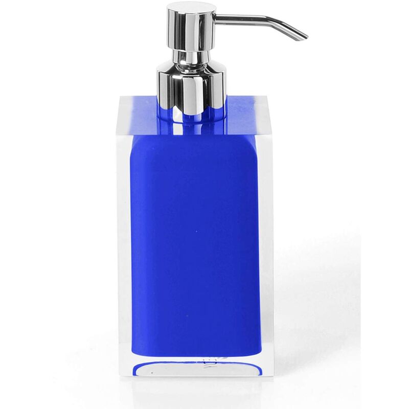 foto del prodotto tacoshop - dosasapone con erogatore in metallo cromato d'appoggio ra81 gedy serie rainbow blu