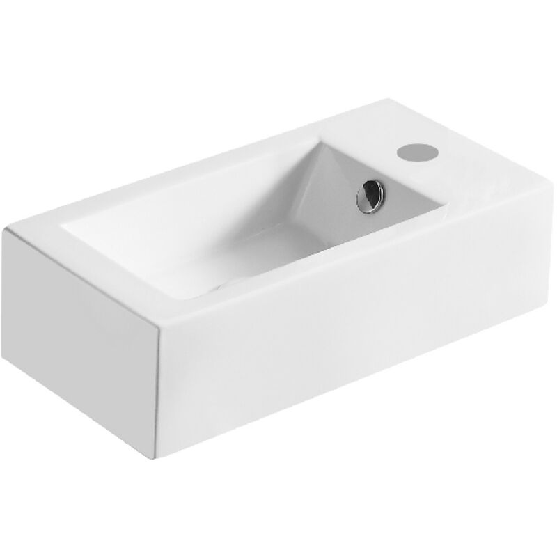 foto del prodotto tacoshop lavabo appoggio 50x25.5 cm rettangolare piccolo modello la47 bianco versione dx