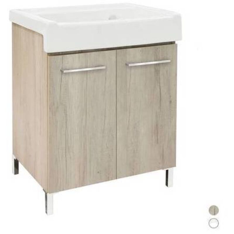 foto del prodotto tacoshop lavatoio 75x50 cm con lavabo in ceramica 2 ante bianco