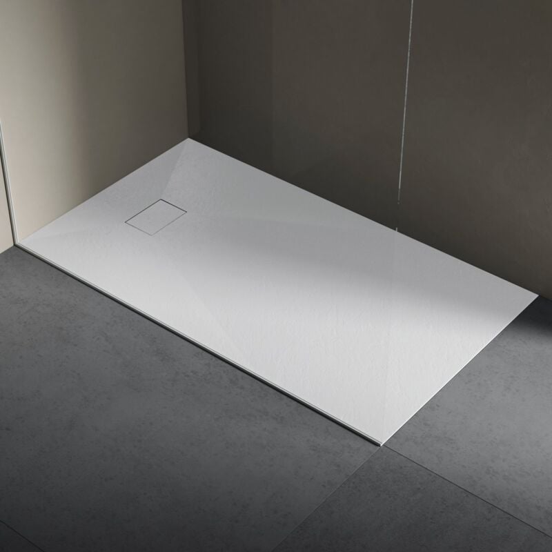 foto del prodotto tacoshop piatto doccia in resina 90x90 cm smc effetto pietra colore bianco cuba