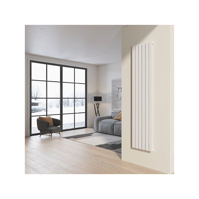 foto del prodotto tacoshop radiatore da design a piastre 200x45 cm termoarredo verticale a tubi piatti lucca bianco
