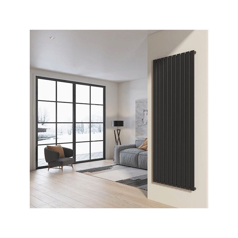 foto del prodotto tacoshop radiatore da design a piastre 200x75 cm termoarredo verticale a tubi piatti lucca grigio opaco