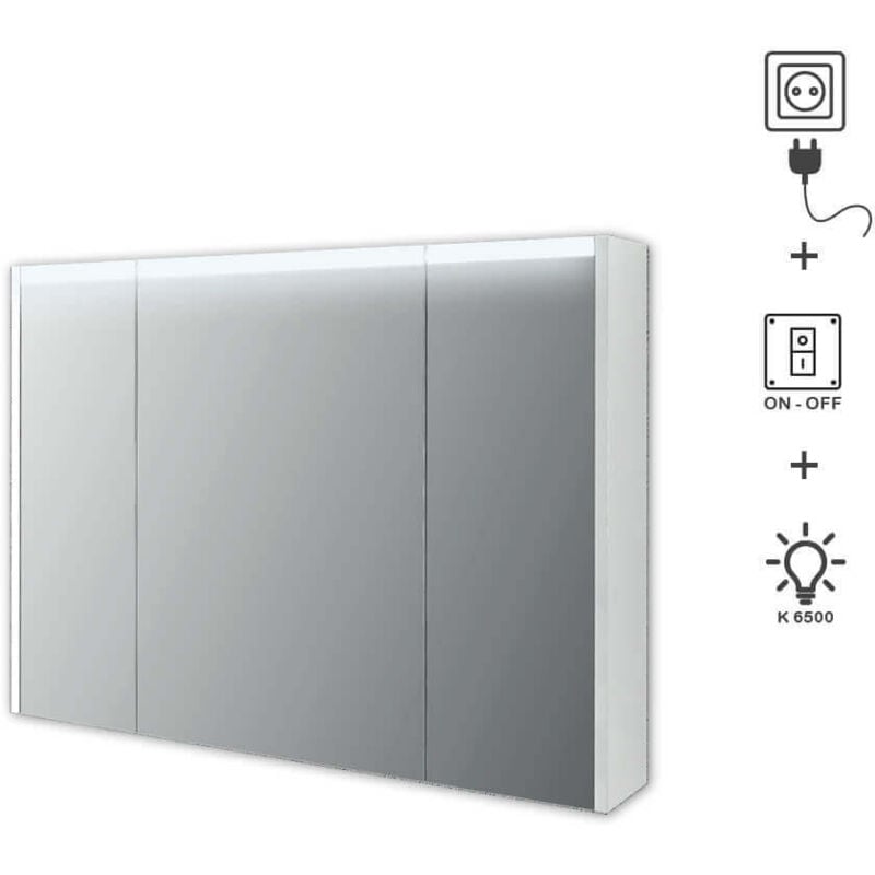 foto del prodotto tacoshop - specchio 3 ante illuminazione led made in italy 84219