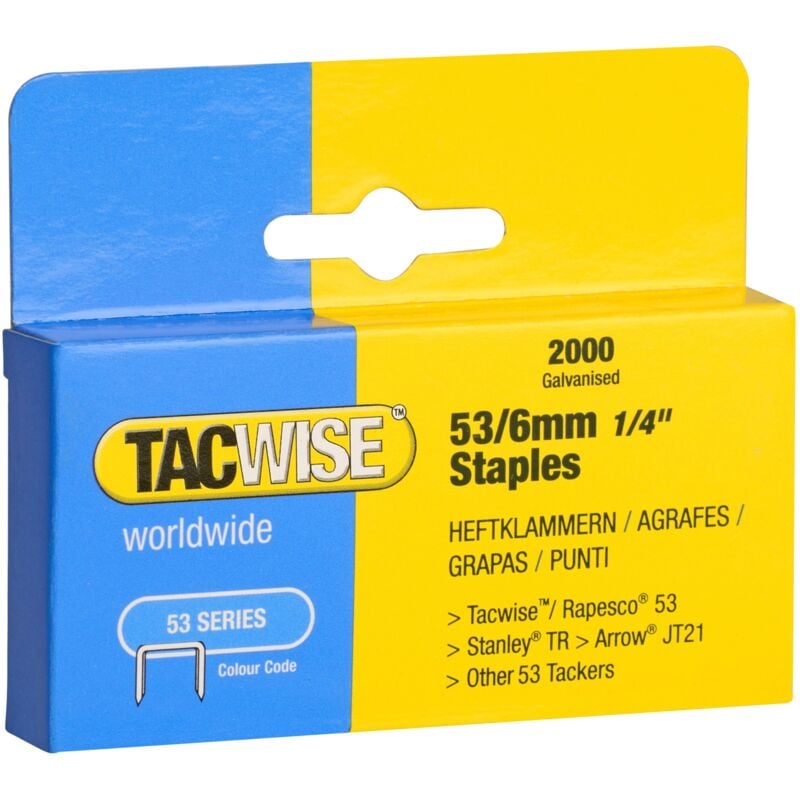 foto del prodotto tacwise 0334 punti galvanizzati, tipo 53 6 mm, confezione da 2000