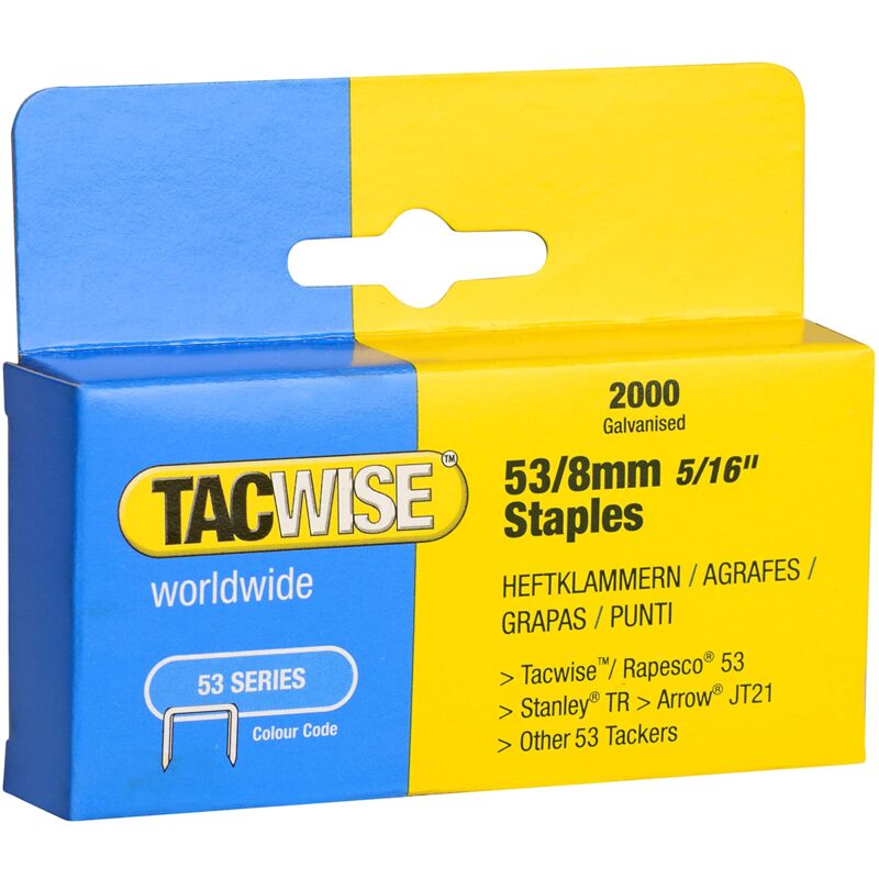 foto del prodotto tacwise 0335 punti galvanizzati, tipo 53 8 mm, confezione da 2000