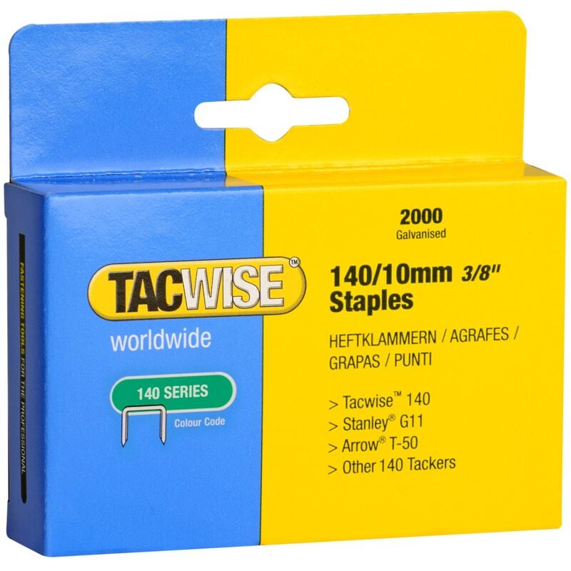 foto del prodotto tacwise 0347 punti galvanizzati professionali, tipo 140 10mm, confezione da 2000
