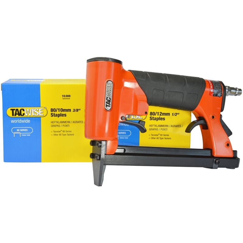 foto del prodotto tacwise 1288 a8016v graffatrice pneumatica per tappezzeria con 20.000 punti tipo 80 10 12 mm, utilizza punti di tipo 80 da 4 mm a 16 mm