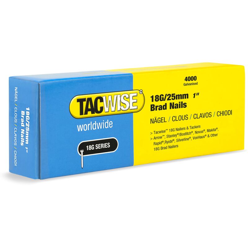 foto del prodotto tacwise 1710 chiodi brad galvanizzati tipo 18g 25 mm, confezione da 4000
