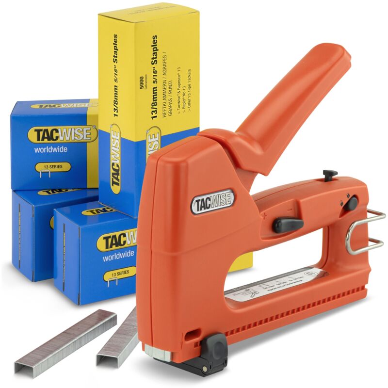 foto del prodotto tacwise 1789 z3 13l fissatrice chiodatrice leggera con 20.000 punti tipo 13 8 mm, utilizza punti tipo 13 e chiodi tipo 18g