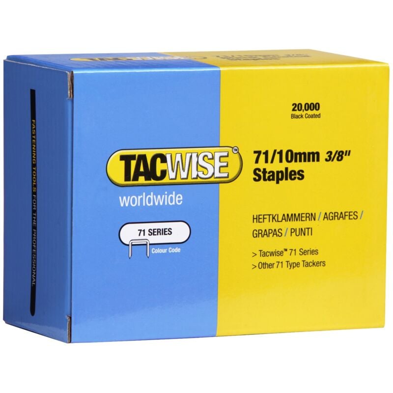 foto del prodotto tacwise confezione da 20.000 punti metallici per pinzatrice, serie 71, passo 10 mm