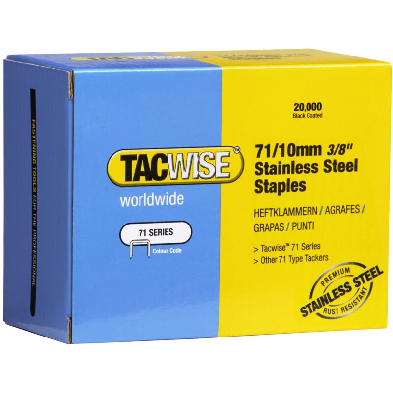 foto del prodotto tacwise punti in acciaio inox, tipo 71, 10 mm confezione da 20.000 