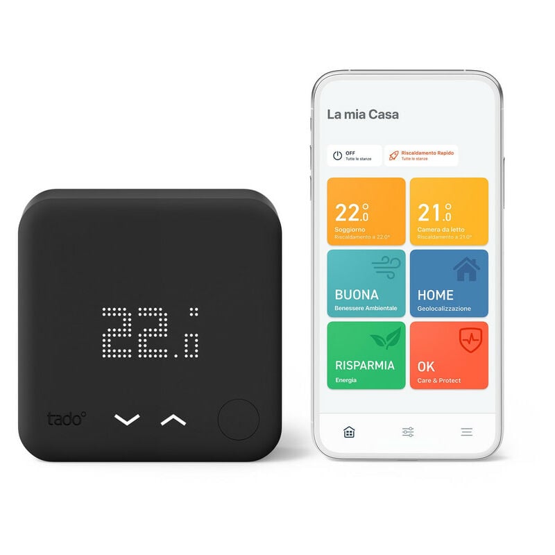 foto del prodotto tado kit base, termostato intelligente cablato v3 , termostato digitale per caldaia, cronotermostato, termostato intelligente, compatibile con