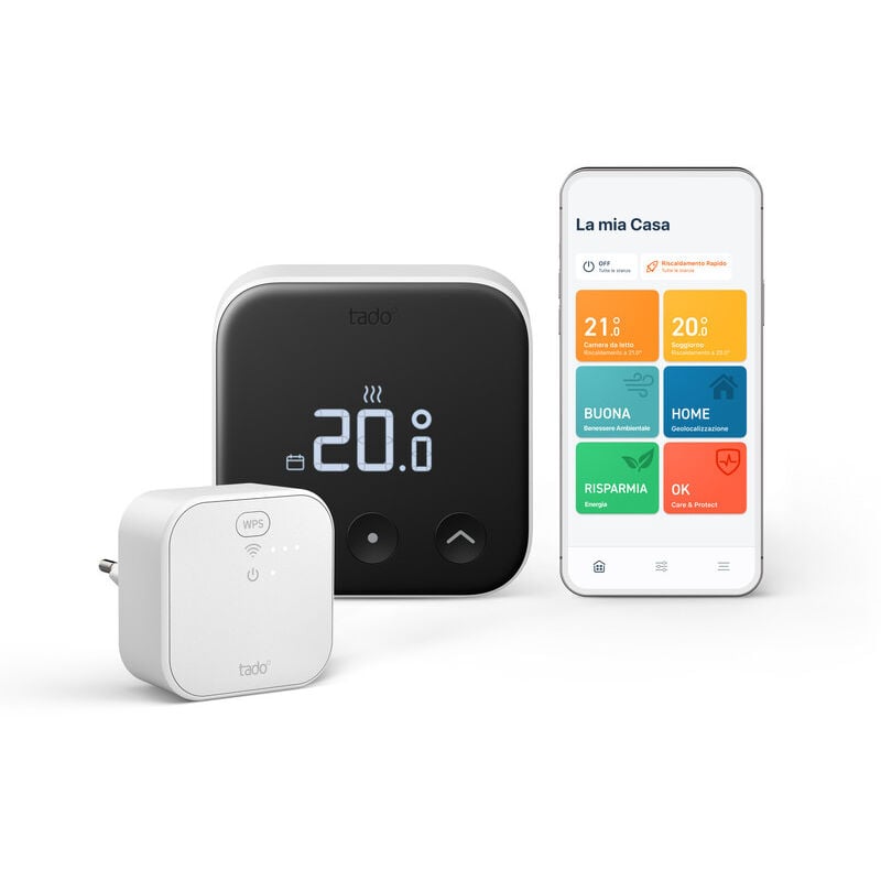 foto del prodotto tado termostato intelligente cablato x kit di base, controllo della temperatura, wi fi, matter, assistenti vocali google e alexa
