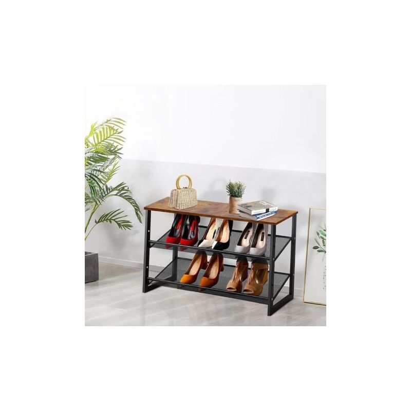 foto del prodotto tag re chaussures, meubles chaussures 2 niveaux, porte chaussures, plat ou inclin , tag re de rangement pour entr e, salon, chambre, couloir,