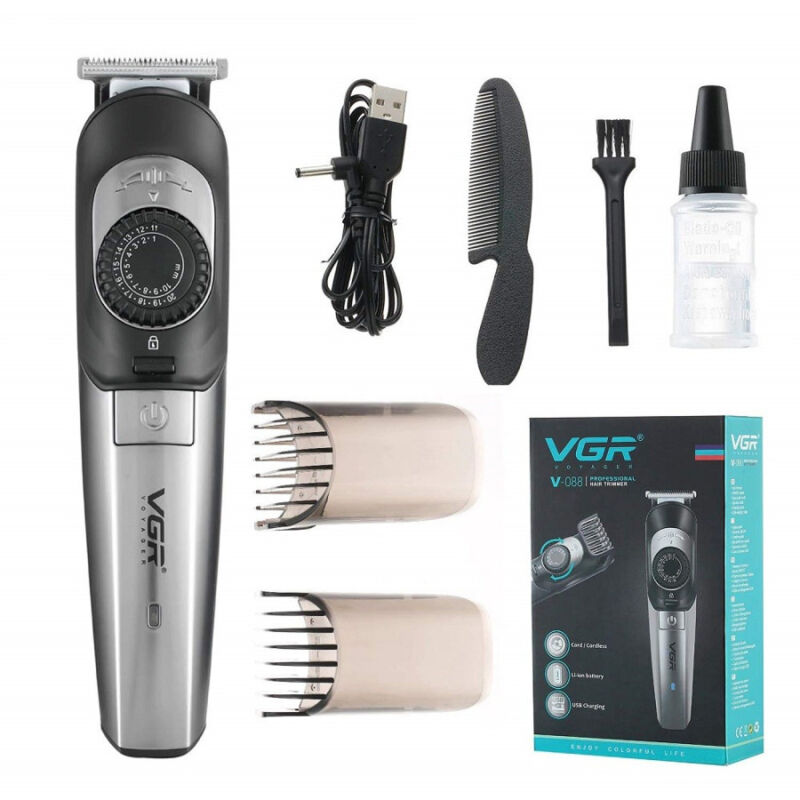 foto del prodotto taglia capelli barba professionale cordless ricaricabile usb pettini guida v 088 maxtech